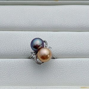 R89 S925 Stamped High Quality Freshwater Edison Pearl Adjustable Ring